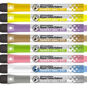 KRAF 777 BEYAZ TAHTA KALEMİ MIKNATISLI VE SİLGİLİ 8Lİ SET