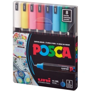 UNİ POSCA SU BAZLI MARKER ANA RENKLER PC-1MR/8C 0.7 8Lİ SET