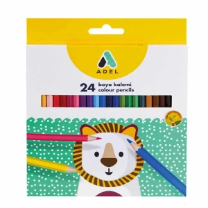 ADEL KURU BOYA KALEMİ TAM BOY KARTON KUTU 24 RENK