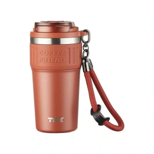 VAGONLİFE  T2023 TKK PİPETLİ ASKILI ÇELİK TERMOS MUG 630 ML KIRMIZI