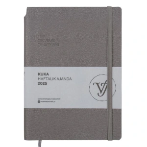 VICTORIAS JOURNALS 124-1437 14X20,5 KUKA HAFTALIK AJANDA A5 - GRİ