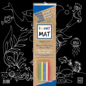 AKADEMİ ÇOCUK - FUNNY MAT - BLACK  TEBEŞİRLİ - OKYANUS 40x40cm