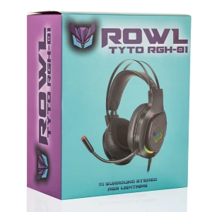 ROWL RGH-01 TYTO SİYAH USB 7.1 SURROUND RGB GAMİNG MİKROFONLU OYUNCU KULAKLIĞI