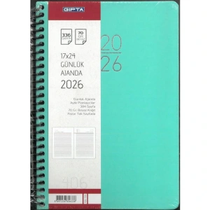 GIPTA 406-SEK 17X24 EKO SERT KAPAK SPİRALLİ GÜNLÜK ÇİZGİLİ AJANDA - TEKLİ