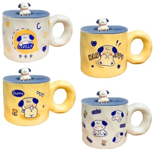 HUN 2-348 KAŞIKLI PORSELEN KÖPEK KUPA - TEKLİ