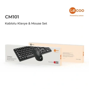LENOVO LECOO CM101 USB KABLOLU TÜRKÇE Q KLAVYE & MOUSE SET SİYAH