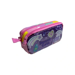 MUGGLE MU-5737 SWEET CATS 2 BÖLMELİ KALEM ÇANTASI PEMBE