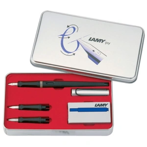 LAMY JOY ALUMİNYUM KAPAK 11-S MAT SİYAH DOLMA KALEM SETİ 1 KALEM+3 UÇ