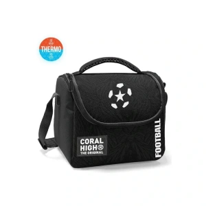 CORAL HIGH 22798 KIDS SİYAH FUTBOL DESENLİ THERMO BESLENME ÇANTASI