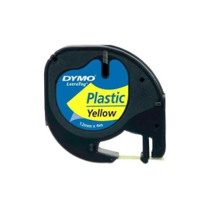 DYMO ŞERİT LETRA TAG PLASTİK ŞERİT SARI 12MMX4M S0721620 91202