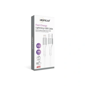 APRİCOT APC-A140L LİGHTNİNG 1M 3.4A USB ŞARJ DATA KABLOSU