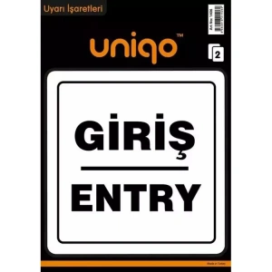 CREA UNIQO UYARI ETİKETİ - GİRİŞ ENTRY 2Lİ  1406