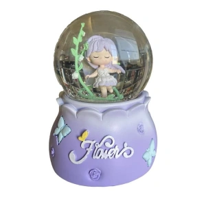 CEREN HDY0089 ORTA BOY (B) HEDİYELİK MÜZİKLİ IŞIKLI KAR ATAN KAR KÜRESİ (PİLLİ) FLOWER