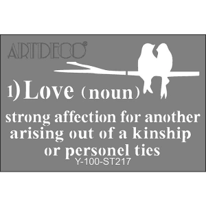 ARTDECO STENCİL A4  AŞK VE KUŞLAR 217