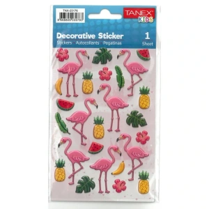 TANEX KIDS TNX-25176 DEKORATİF ETİKETLER - FLAMİNGO SERİSİ STICKER