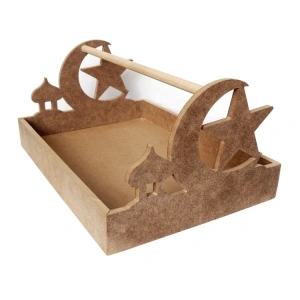 TEKNOPOİNT AHŞAP HOBİ TPS61 AY YILDIZ TEPSİ