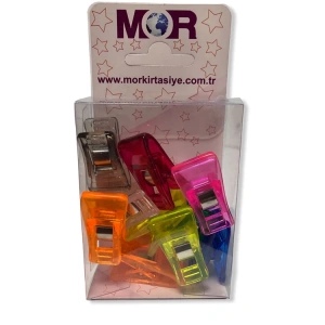 MOR 599687 PLASTİK RENKLİ KLİPS BÜYÜK 10lu