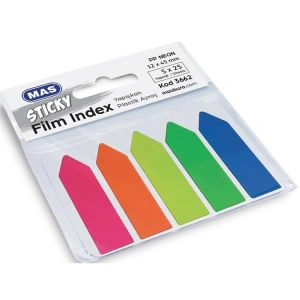 MAS 3662 FILM INDEX YAPIŞKANLI PP. AYRAÇ OK 12x45mm. 25 SAYFA 5 RENK