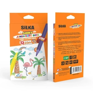 SİLKA KL2.TJ12  SHINY JUMBO ÜÇGEN KURU BOYA KALEMİ 12Lİ