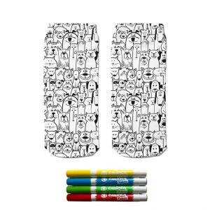 OGOBONGO 22065 KEDİLİ KÖPEKLİ DİJİTAL BASKILI PATİK BOYAMA ÇORAP