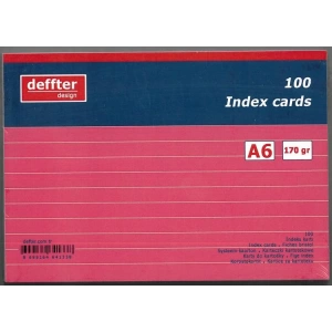 DEFFTER INDEX KARTI A6 PEMBE ÇİZGİLİ