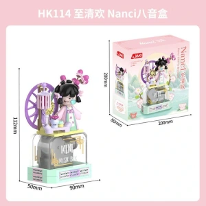 VAGONLIFE JAKI HK114  NANCİ KİRAZ ÇİÇEĞİ MÜZİK KUTUSU 127 PARÇA BLOCK OYUNCAK 8+