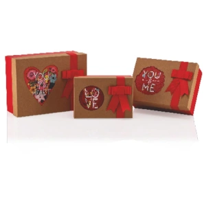 GIPTA VALENTINES DAY DİKDÖRTGEN HEDİYE KUTUSU BX0053 B 190x260x110mm