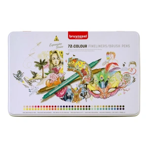 BRUYNZEEL FINELINER& BRUSHPEN ÇİFT UCLU KALEM SETİ 72Lİ