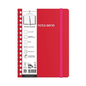 VICTORIAS JOURNALS NOTE BENE 9264 PREMIUM NOTEBOOK SPİRALLİ SERT KAPAK A5 100gr.160 SYF. ÇİZGİLİ DEFTER KIRMIZI