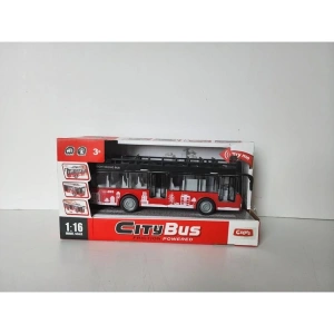 CTOY-A1119-13 CITY BUS SESLİ IŞIKLI KIRMIZI OTOBÜS 1:16 3+