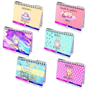 BAM BAM-1227 KONUŞAN MASAÜSTÜ ÜÇGEN SPİRALLİ 21X14 HAFTALIK PLANNER