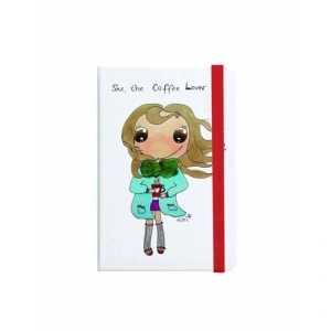 DEFFTER NİHİ LASTİKLİ A7 / COFFEE LOVER SERT KAPAK ÇİZGİSİZ DEFTER 96YP