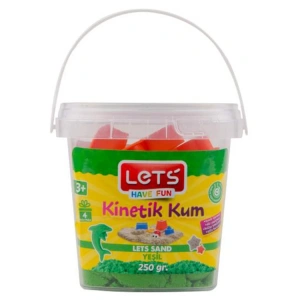 LETS KİNETİK KUM PLASTİK KOVALI 250gr. YEŞİL  L10191