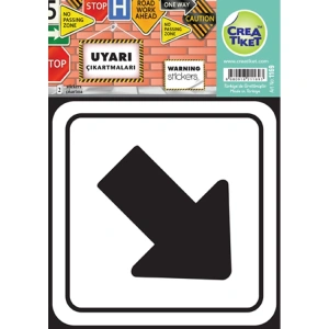CREA UYARI ETİKETİ - ÇOK YÖNLÜ ÇAPRAZ OK İŞARETİ 1169