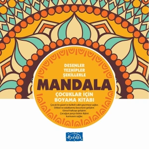 DESENLER TEZHİPLER ŞEKİLLERLE MANDALA SARI KİTAP ÇOCUKLAR İÇİN BOYAMA KİTABI