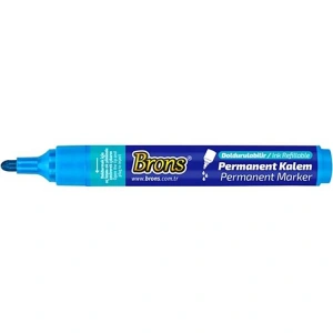BRONS BR-9621 DOLDURULABİLİR YUVARLAK UÇ MAVİ PERMANENT MARKER KALEM