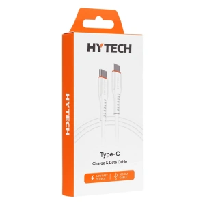 HYTECH HY-XTP10 1M 3A TYPE-C TO TYPE-C HIZLI BEYAZ DATA + HIZLI ŞARJ KABLOSU