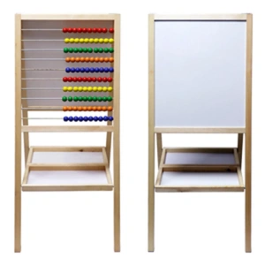 AKYAZI 45x55 AHŞAP AYAKLI ÜÇGEN RAFLI EKO. ABAKÜSLÜ+MANYETİK BEYAZ YAZI TAHTASI