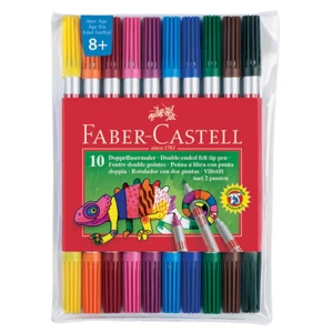 FABER CASTELL ÇİFT UCLU KEÇELİ KALEM 10 RENK
