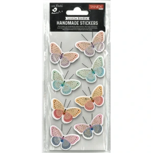 TANEX HANDMADE TNX-28032 DEKORATİF ETİKETLER - TAŞLI KELEBEK SERİSİ STICKER - TEKLİ