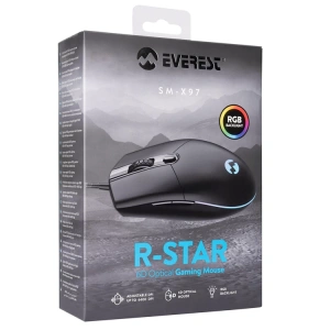 EVEREST SM-X97 R-STAR USB 5 TUŞLU RGB IŞIKLI 6400DPİ GAMİNG OYUNCU MOUSE