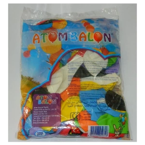 ATOM 14/A BALON KARIŞIK DÜZ RENK 100LÜ