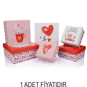 GIPTA VALENTINES DAY CARITAS KARE HEDİYE KUTUSU BX9742 E 225x225x110mm
