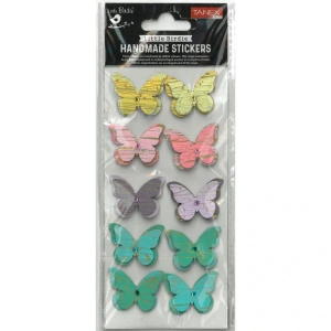 TANEX HANDMADE TNX-28020 DEKORATİF ETİKETLER - TAŞLI KELEBEK SERİSİ STICKER - TEKLİ