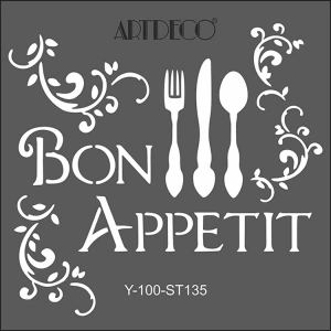 ARTDECO STENCİL 30X30CM AFİYET OLSUN 135