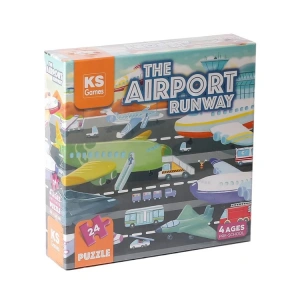 KS GAMES PRS32707 THE AIRPORT RUNWAY 48x34cm YAPBOZ/PUZZLE 24 PARÇA OKUL ÖNCESİ 4YAŞ
