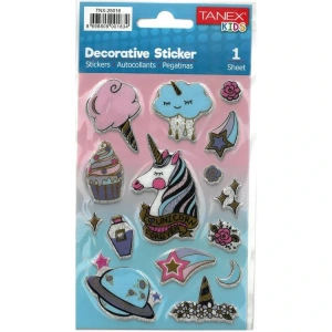 TANEX KIDS TNX-25016 DEKORATİF ETİKETLER - UNICORN SERİSİ STICKER