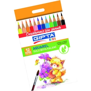 GIPTA K2100 AQUAREL ALTIGEN KURU BOYA 12Lİ
