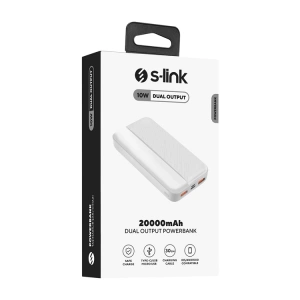 S-LINK  P201 MİCRO+TYPE-C+USB TAŞINABİLİR POWERBANK BEYAZ 20000mah