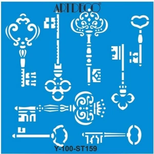 ARTDECO STENCİL 30X30CM ANAHTARLAR 159